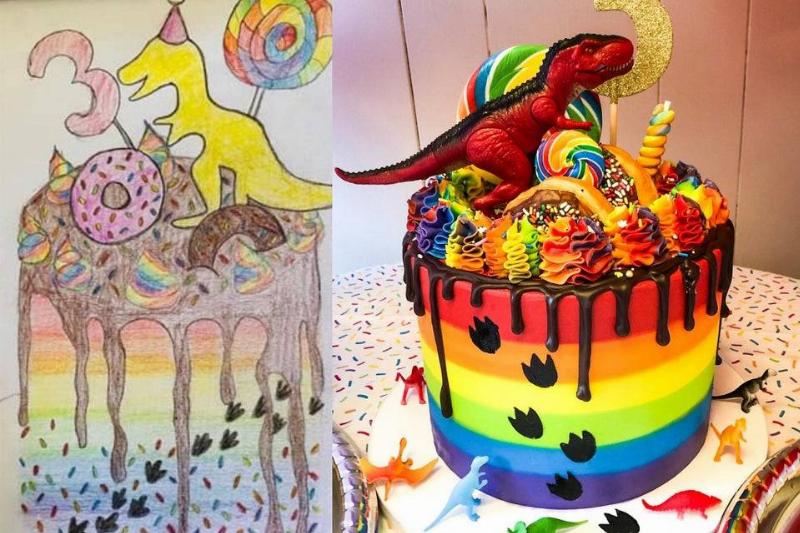 someone made an amazing dino cake