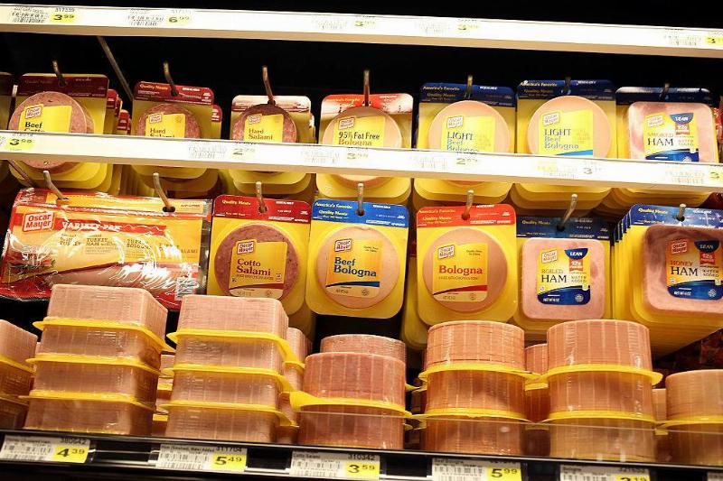 packaged bologna in a grocery store