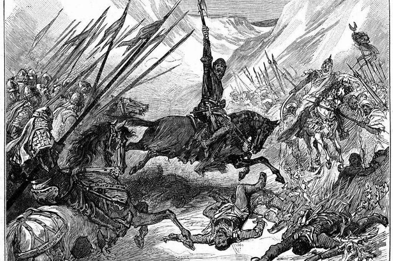 Soldier riding on horse 