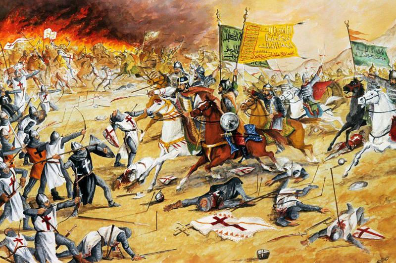 Painting of the Battle of Hattin 