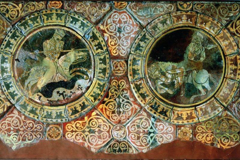 Mosaic of Saladin and Richard the Lionheart 