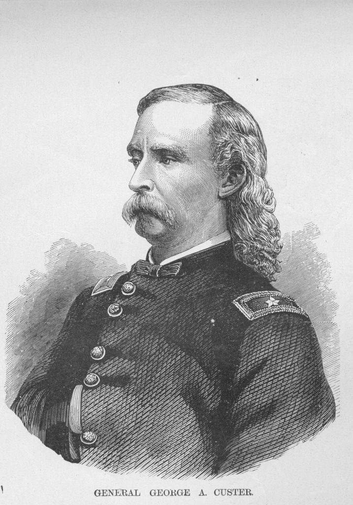 General George A. Custer, 1861. From an issue of Frank Leslie's Illustrated Almanac. 
