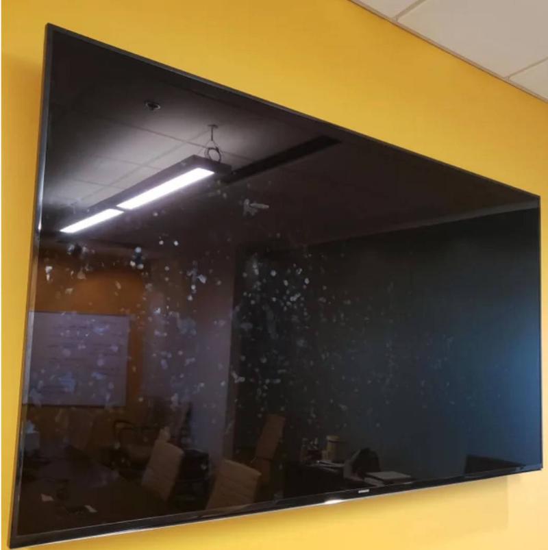 tv screen covered in smudges