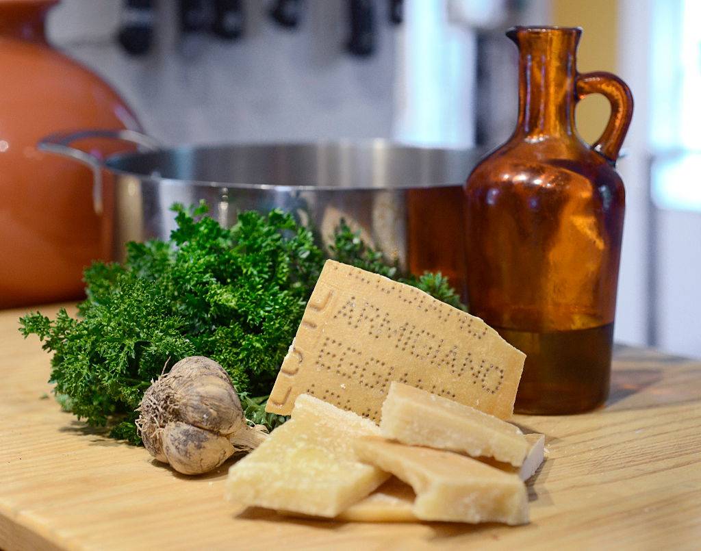 Basic ingredients as Christine Burns makes a parmigiano-reggiano broth with ravioli