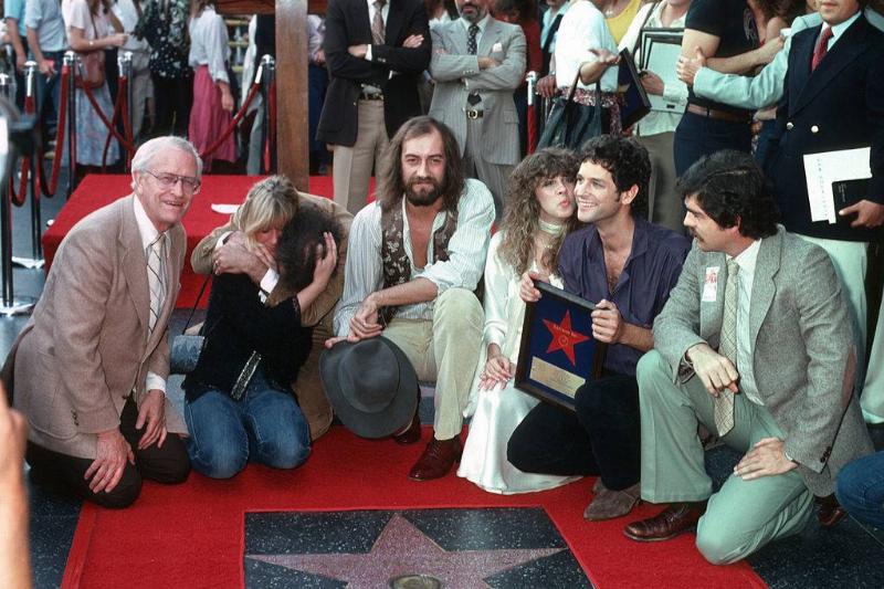 Christine McVie, John McVie, Mick Fleetwood, Stevie Nicks and Lindsay Buckingham of Fleetwood Mac receive their star on the Hollywood Walk of Fame 
