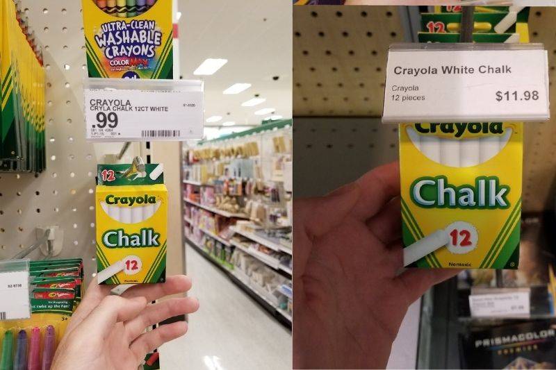target vs bookstore chalk rpice