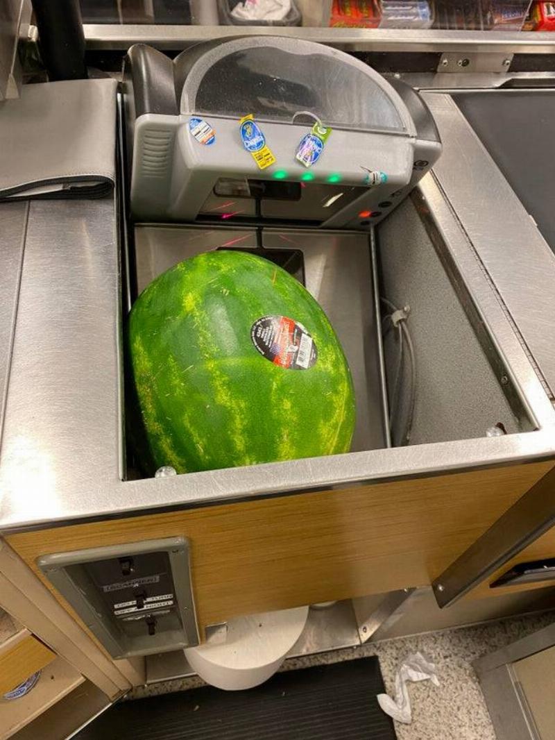 watermelon crushed a scale