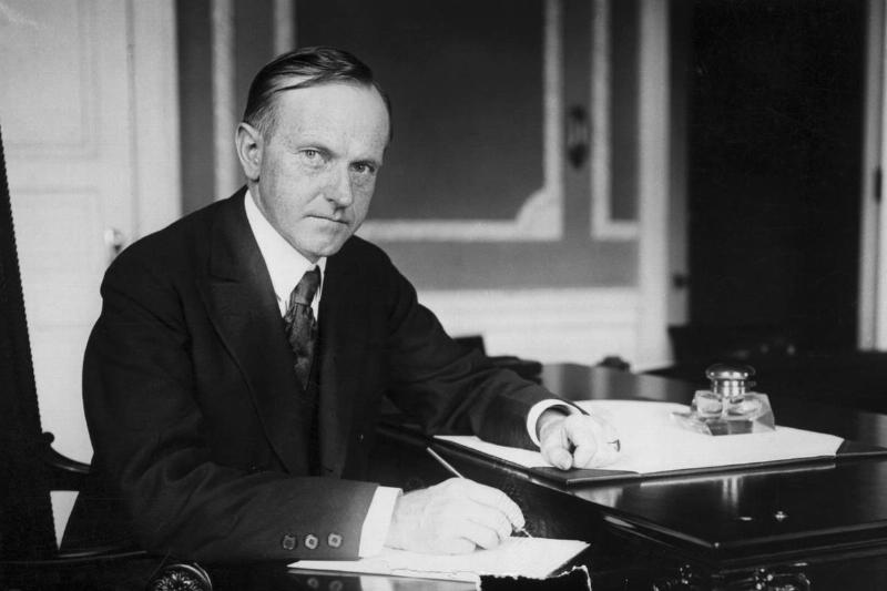 President Calvin Coolidge at Desk