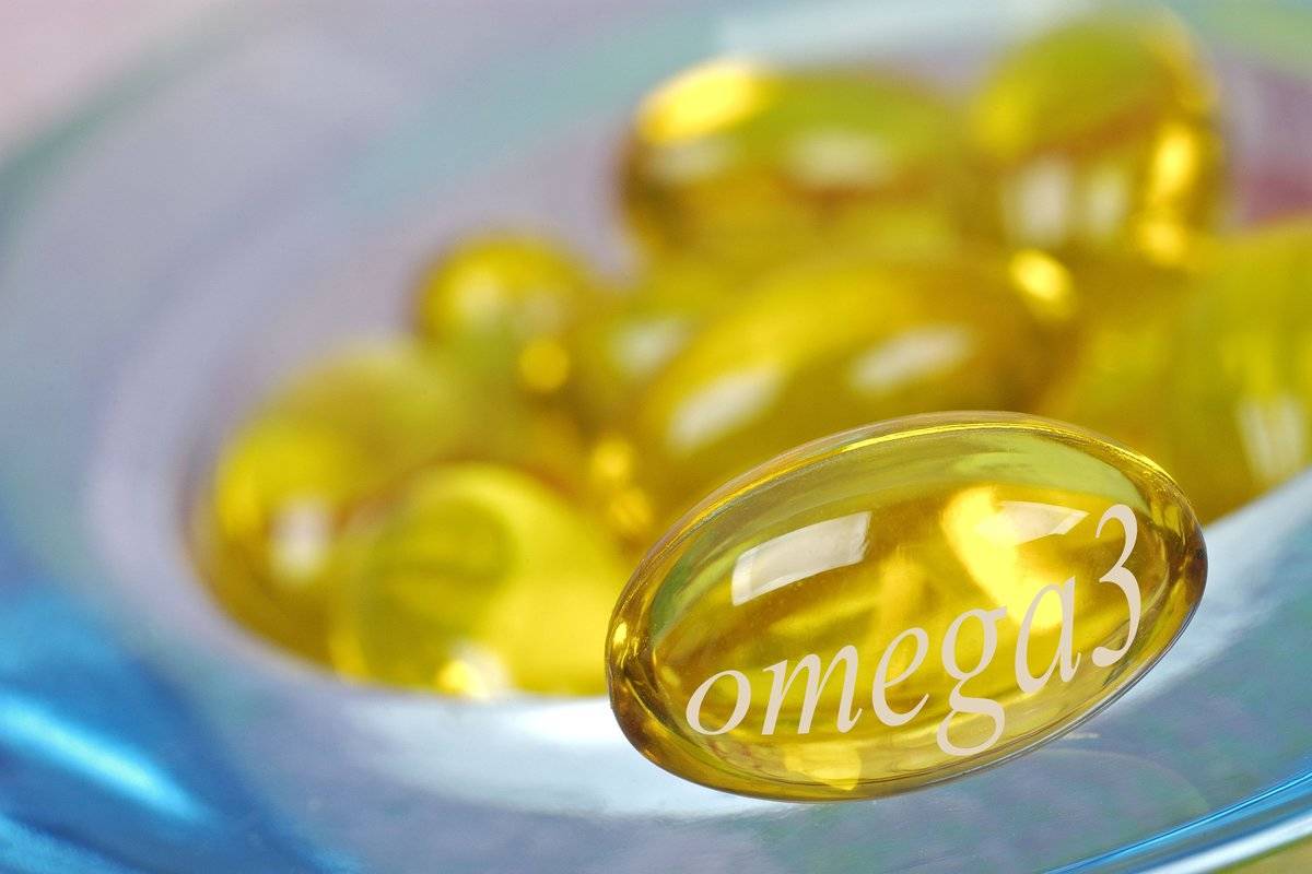 A pill is an omega-3 fatty acid supplement.