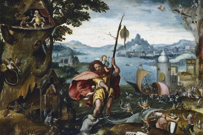 St. Christopher crossing the river 