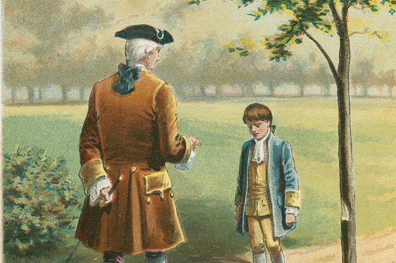 George Washington and his father 