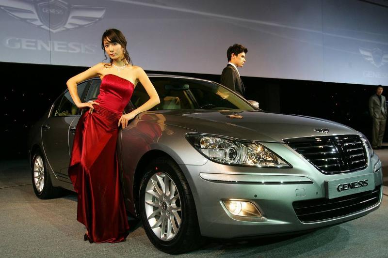 The Hyundai Genesis Sedan is shown off in South Korea.