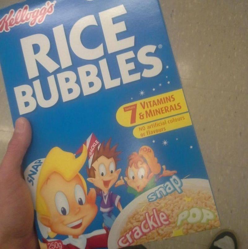 bubbles rice bubbles cereal