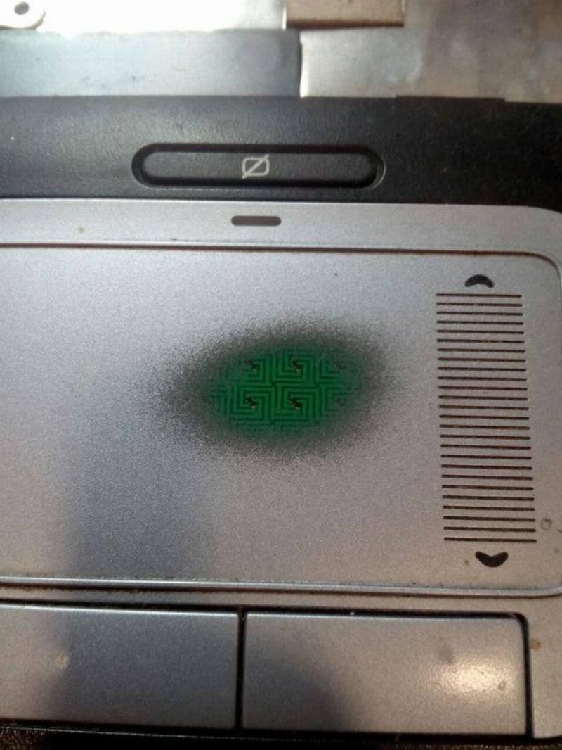 laptop with the track pad worn down