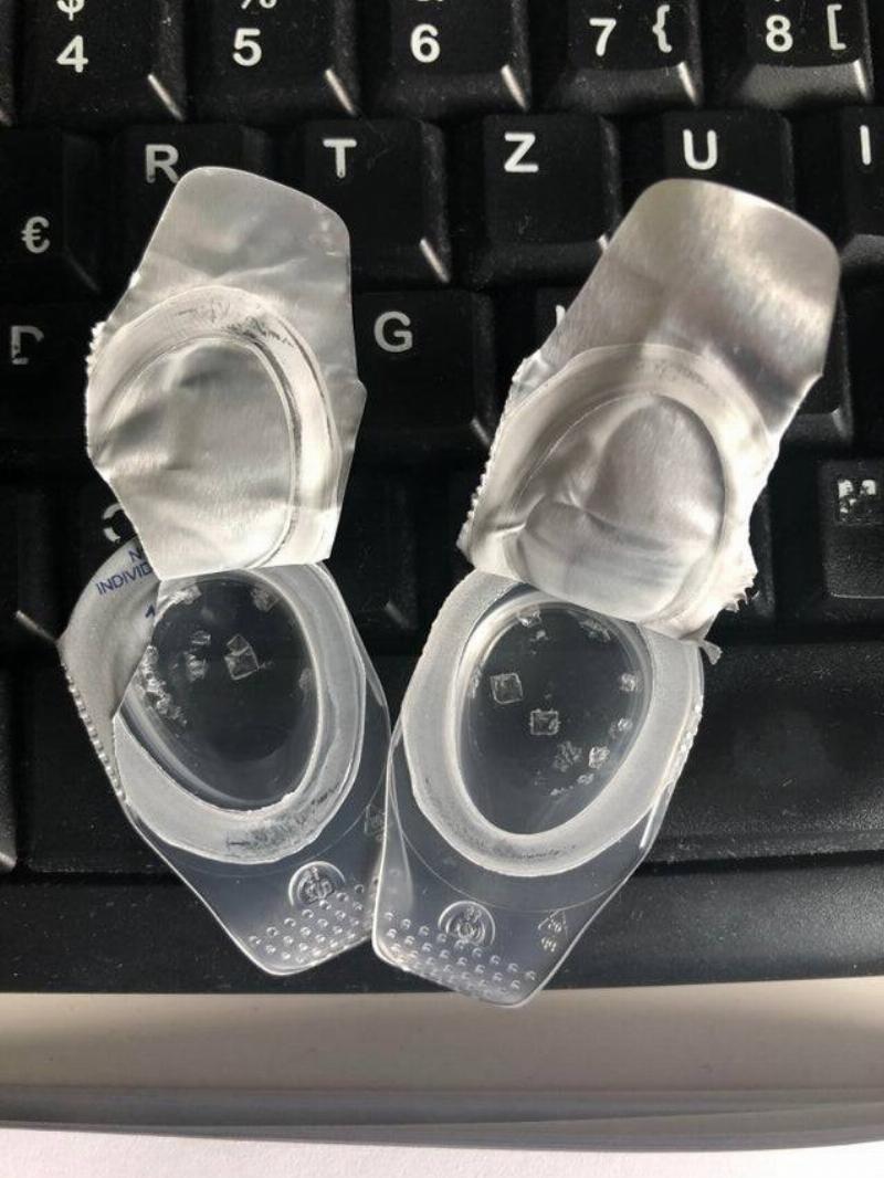 salt from contact lenses crystallizing 