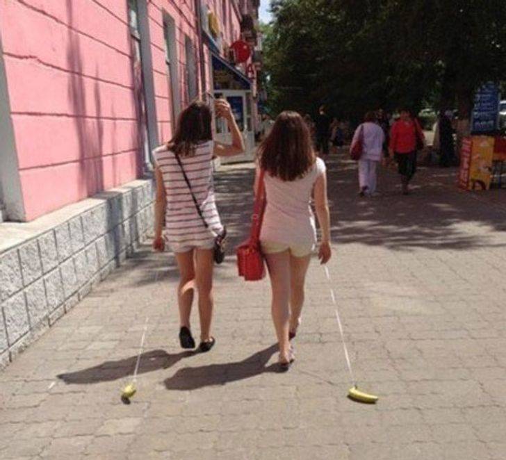 friends walking bananas together