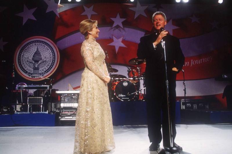 Clinton 1997 - 576837718 Hillary Clinton applauds during Bill Clinton's 1997 inauguration.