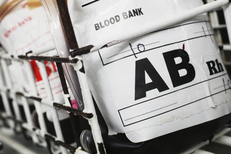 A blood bank carries AB blood.