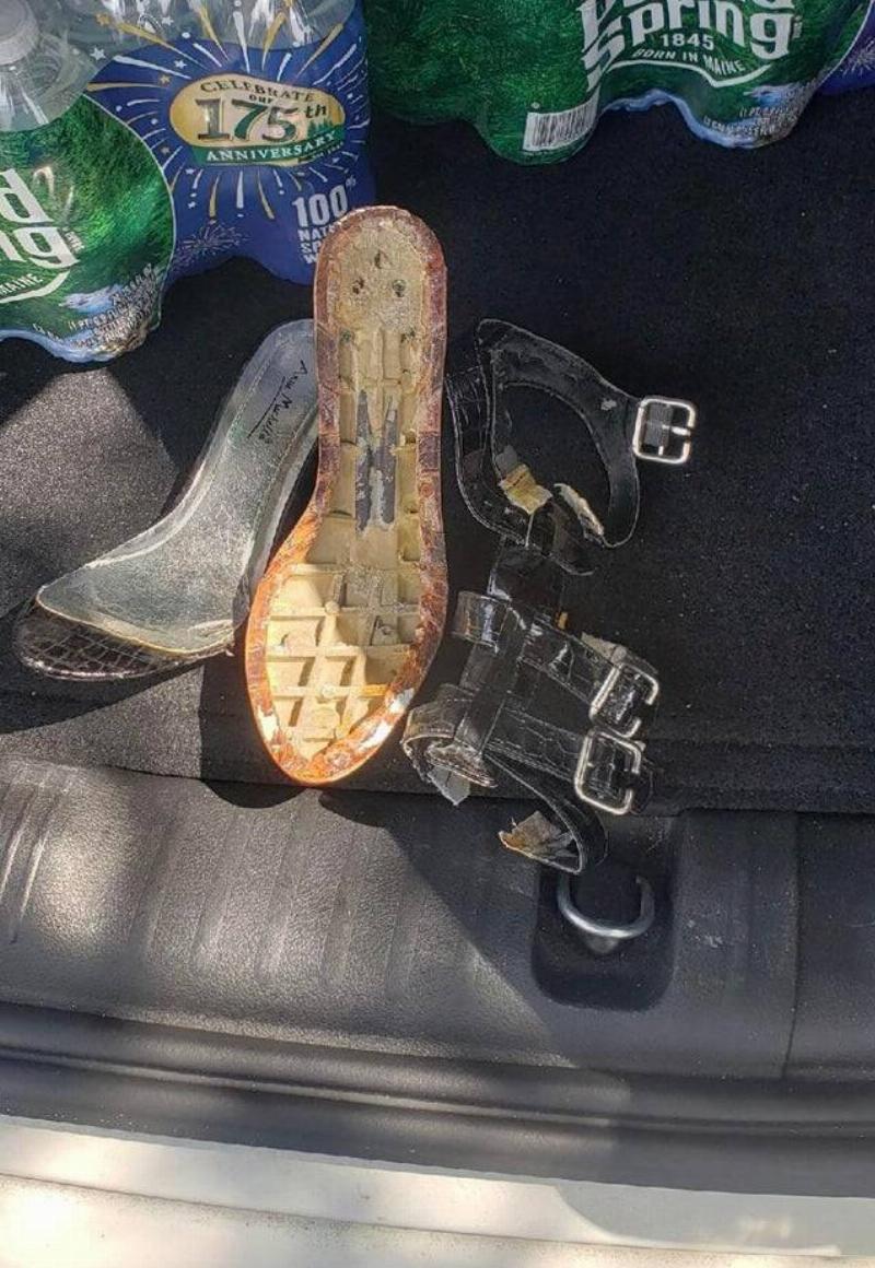 broken high heel shoe