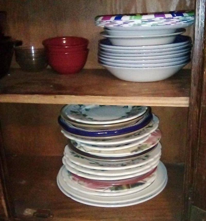 mismatched china plates