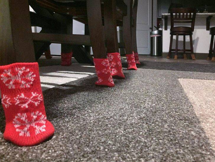 chairs with christmas booties