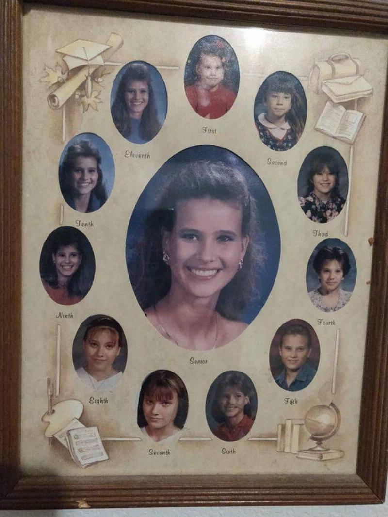 photos of daughter with some stock photos in the frame