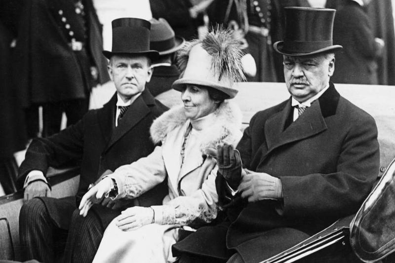 1925 inauguration - 515547114 President Calvin Coolidge and his wife Grace drive to the inauguration.