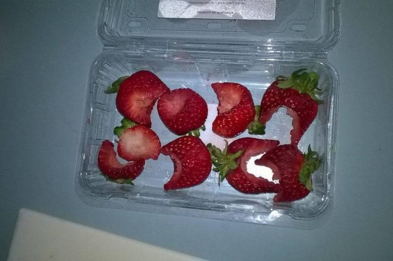 strawberries half eaten