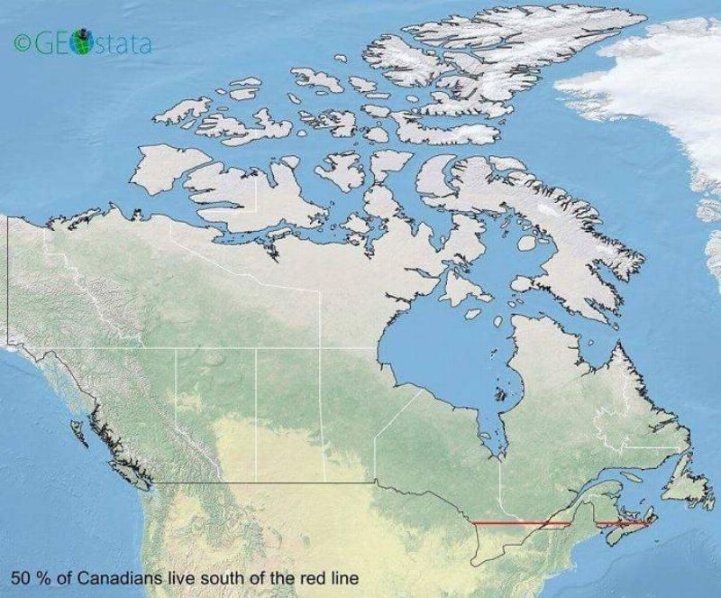 Where most Canadian population live Where most Canadian population live