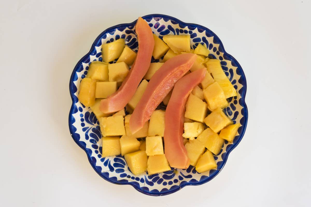 Healthy breakfast ideas: Diced mango pieces along with...