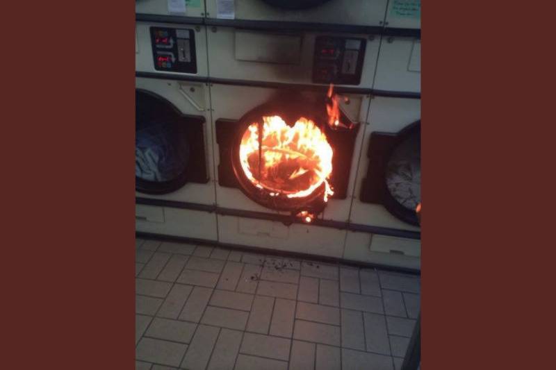 Burning Washing Machine Burning Washing Machine from heat