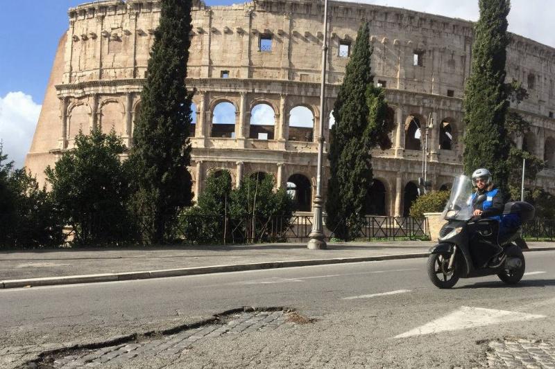Man riding a motorcycle 