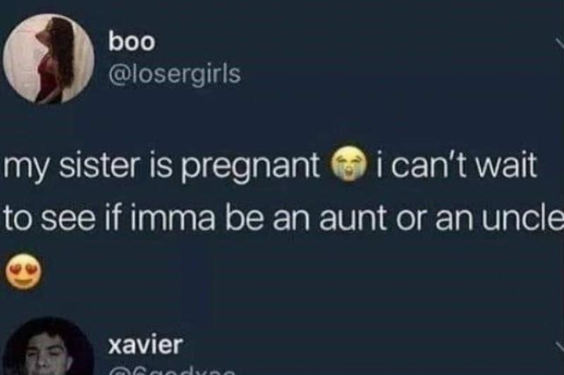 aunt or uncle tweet: