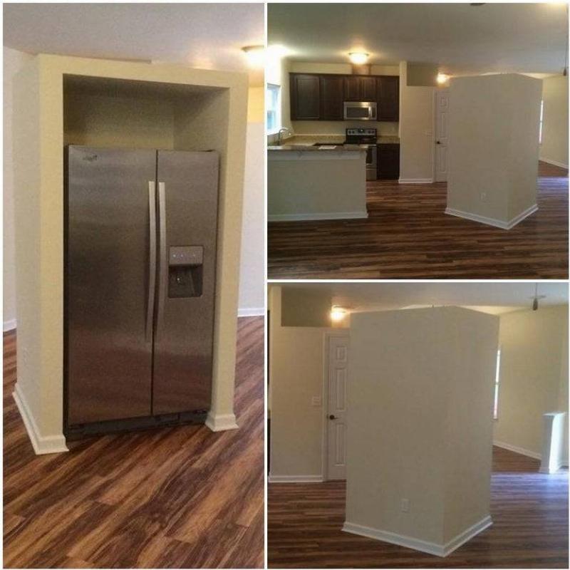 hidden fridge in random wall