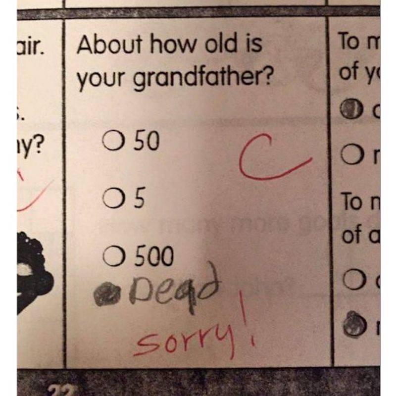 ogriffin REddit2 how old is grandfather test question