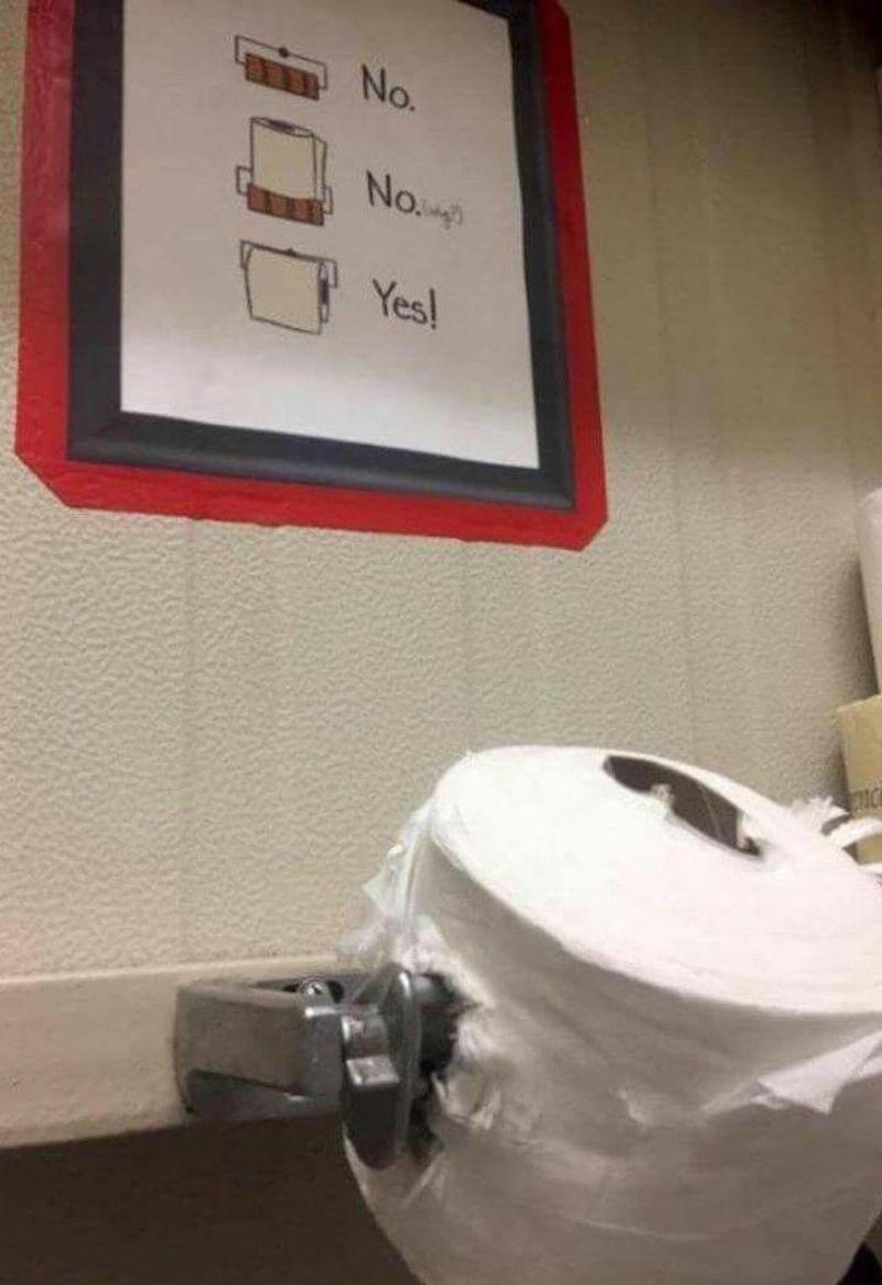 toilet paper mistake toilet paper impaled on toilet paper holder