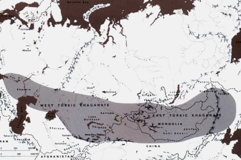 First Turkic Khaganate Picture of a map