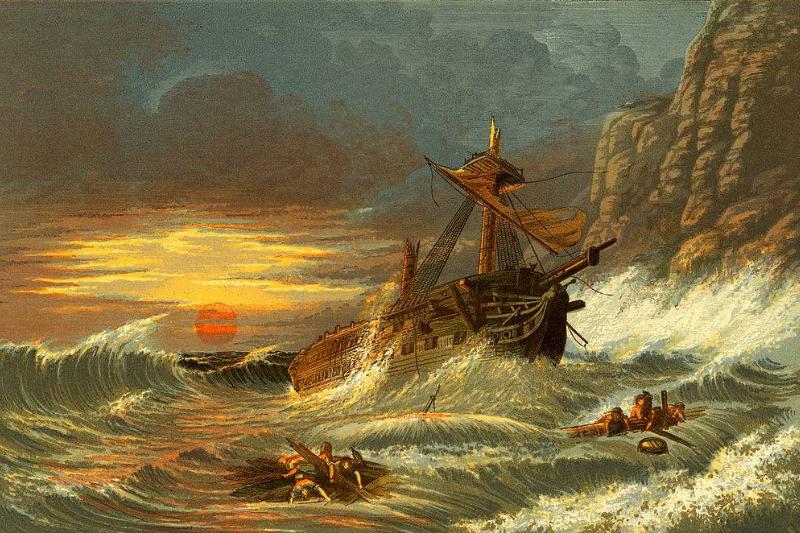 Painting of a shipwreck