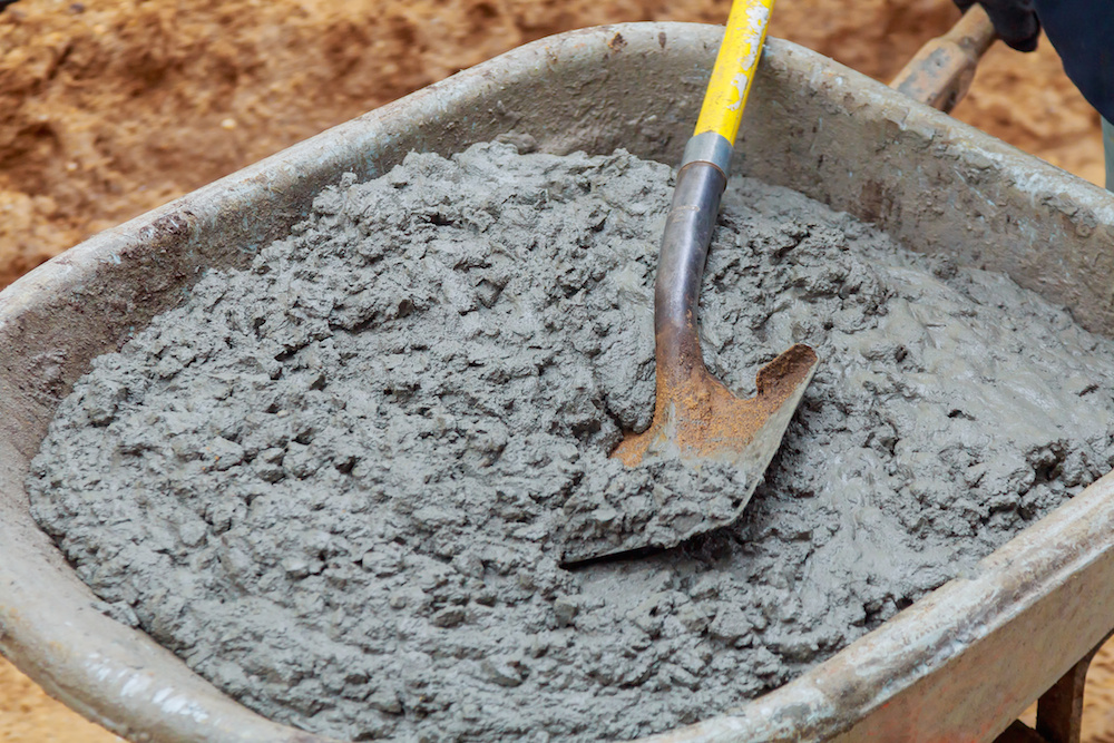 concrete mix wheelbarrow