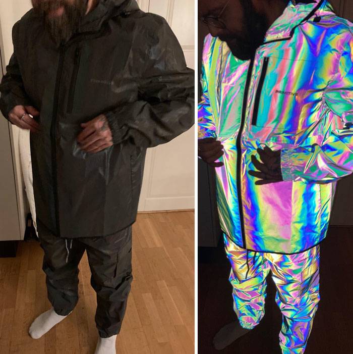 reflective jacket on man