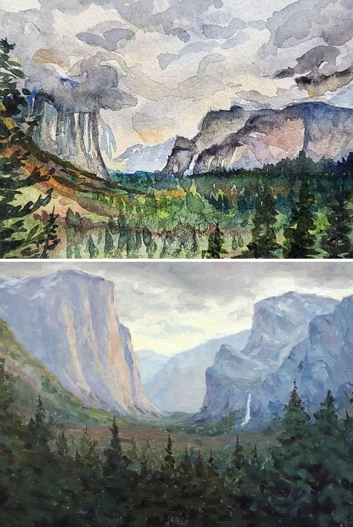 two years apart for painting
