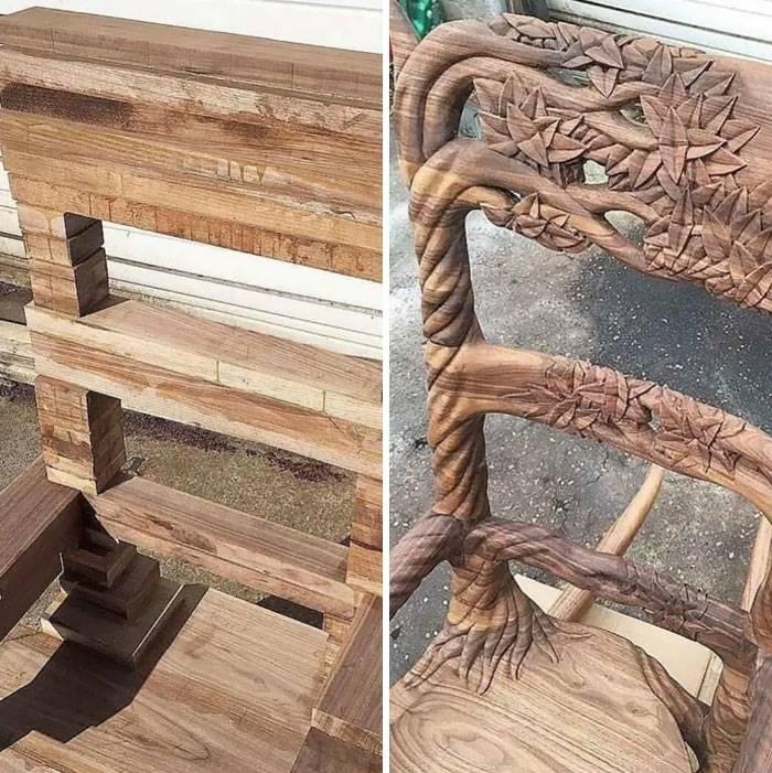 wooden chair work tranformation
