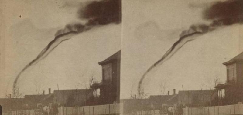 The first picture of a tornado was taken in Garnett, Kansas, 1884.