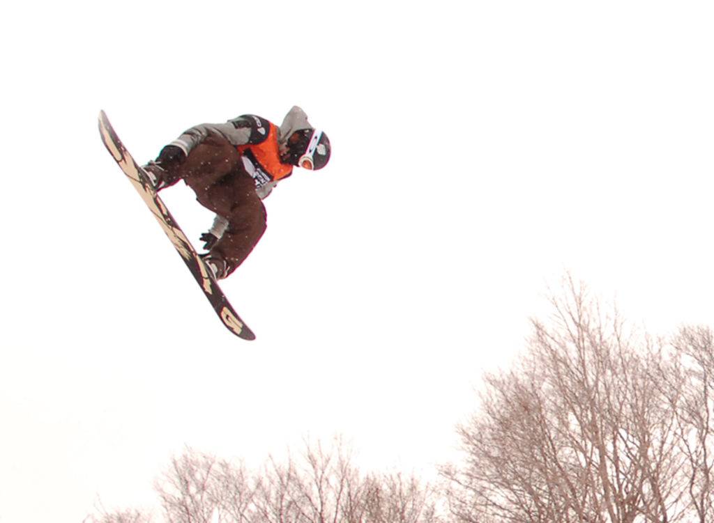 Shaun White snowboarding in Stratton, Vermont