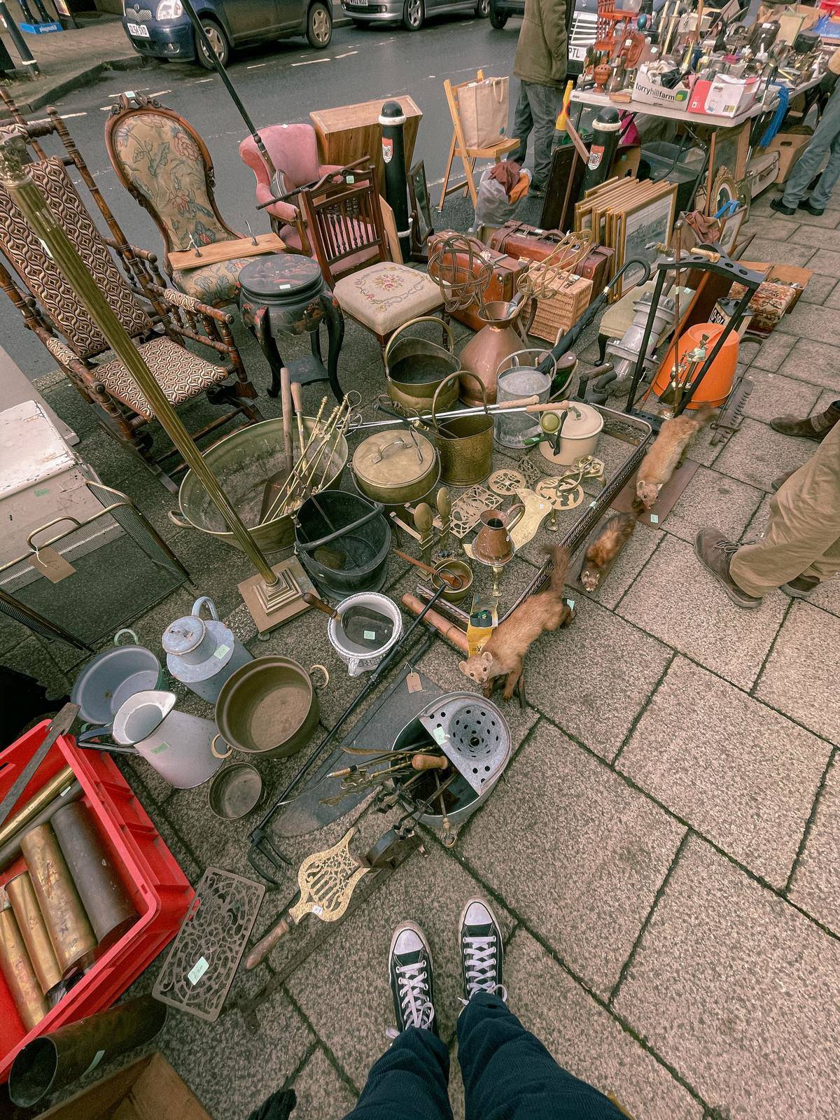 Antiques sale on the side of the road