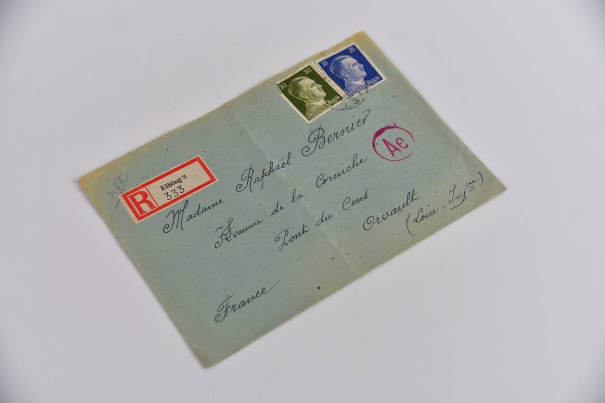 letter with stamps in france