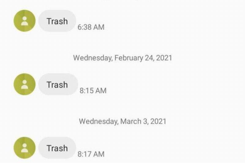 text a bunch of text messages from a father to son that just say