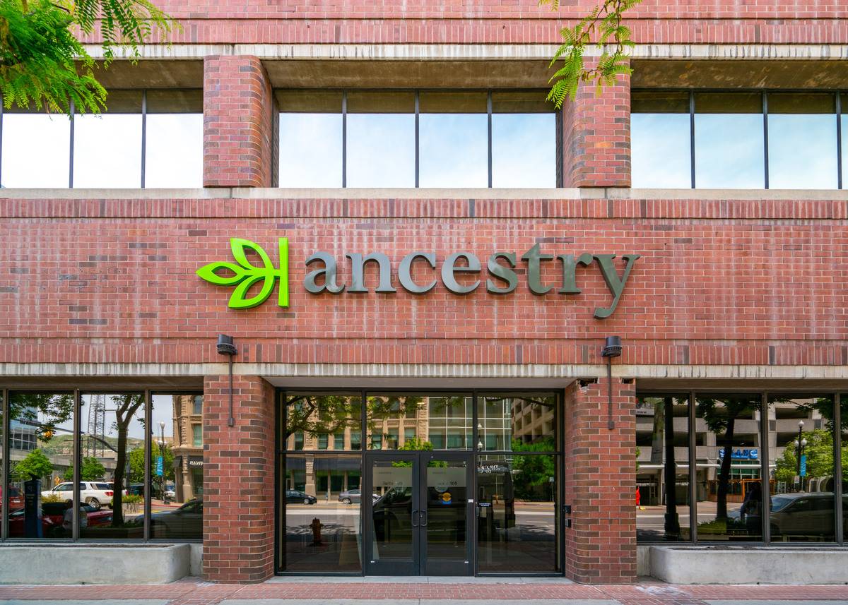 The ancestry company offices are seen in Salt Lake City, UT.