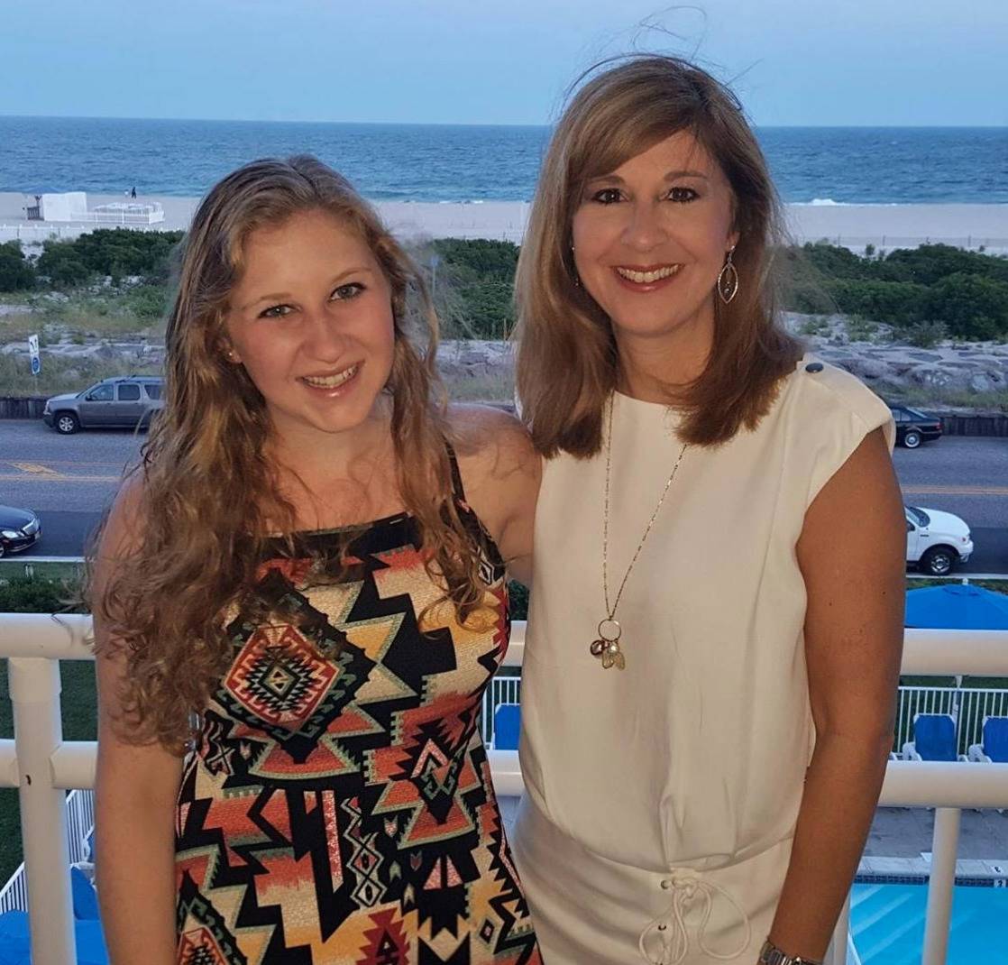 Rebecca and Jennifer pose for a photo together.