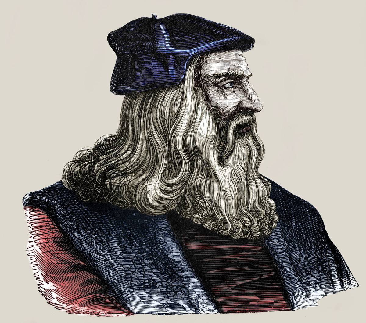 A 16th century engraving depicts a Renaissance artist.